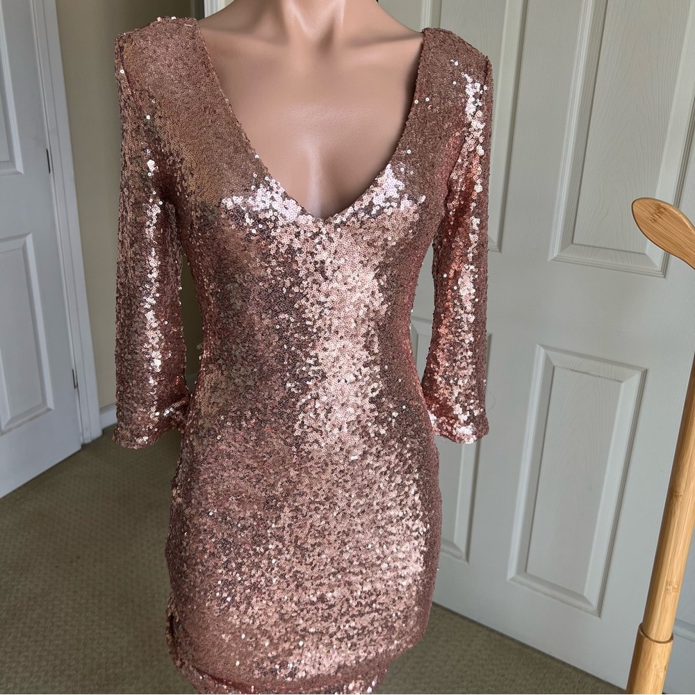 Sequin Sparkly Blush Dress Bodycon
